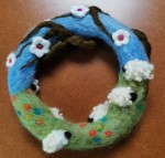 Needle felted Spring wreath